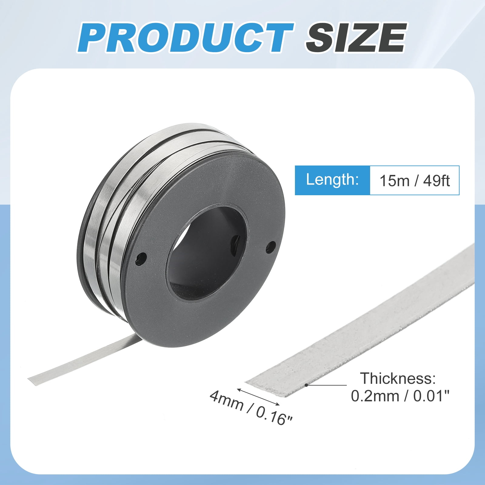 Uxcell Nichrome Flat Heater Wire 49ft(15m)x0.2mmx4mm High Temp Wire for Heating Elements, DIY Crafts, Black and Silver