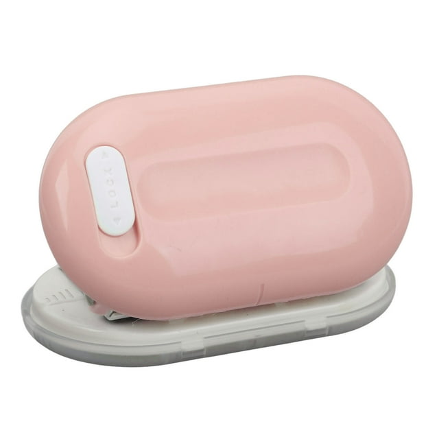 3 Hole Puncher, Compact DIY Manual Handheld Paper Punch with Built in Lock for Home Office and Student Use ABS Iron