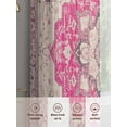 thumbnail image 6 of Boho Pink Sheer Curtains 45 Inch Length 2 Panels Set for Living Room/Bedroom, Middle Century Boho Geometric Abstract Southwestern Curtain Drapes Rod Pocket Curtains Window Treatment 52''x45''x2, 6 of 7