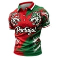 thumbnail image 3 of 2026 Soccer Cup Jersey for Men, Polo Collar Short Sleeve Portugal Flag Crest Graphic Top - Breathable Fan Shirt for Match Day & Casual Wear Army Green L, 3 of 4