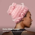 thumbnail image 4 of RED by Kiss Extra Wide Spa Headband, Super Absorbent & Soft Fluffy Plush Fleece, Full Hairline Coverage, Essential for Makeup, Skincare, Face Washing, Shower, Sauna, One Size Fits All (Pink), 4 of 11