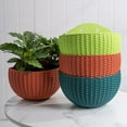 thumbnail image 5 of YaoZQ Durable Semi-Circular Wall Flower Pot, 8.3 inch Rattan Basket. Lightweight Hanging Planter for Home, Office & Entryway, 5 of 7