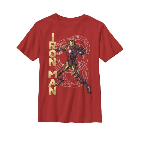 Boy's Marvel Iron Man Technology  Graphic Tee Red Large