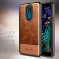 thumbnail image 2 of Nagebee Case for LG Solo LTE, LG K40/Xpression Plus 2/Harmony 3 with Tempered Glass Screen Protector [Full Coverage] Premium Cowhide Leather Hybrid Defender Shockproof Durable Phone Cover, 2 of 8
