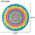 thumbnail image 6 of Colorful Tie Dye Spiral Mandala Pattern Round Tablecloth 60"x60",Wrinkle Wipeable Table Cloth for Kitchen Dining Room Picnic Patio Party, 6 of 6