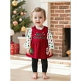 thumbnail image 6 of Jaweiwi Baby Toddler Girls Christmas Outfit, 3 6 9 12 18 Months Long Sleeve Tree Print Romper with Embroidery Overall Dress, 6 of 9