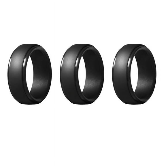 3pcs 8mm Popular Camouflage Black Men Silicone Cool Rings Women Rubber Wedding Ring Environmental Sports Ring 10