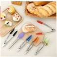 thumbnail image 4 of AOWOO 6 Pack Small Tongs with Silicone Tips, 7-Inch Mini Serving Tongs, Multicolor Food Tongs with Stainless Steel Handles, Heat Resistant Kitchen Tongs for Cooking, Serving, BBQ, Grilling, Salad, 4 of 8