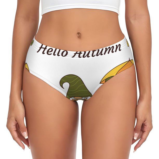 Fotbe Hello Autumn Calzones Estampados para Mujer – Ropa Interior de Algodón, Cómoda, Suave y Elástica-X-Large
