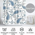 thumbnail image 4 of Cortina de ducha larga de 84 pulgadas, tela de poliéster resistente al agua, cortina de ducha de baño con diseño floral tribal bohemio, lavable a máquina para decoración de bañeras del hogar., 4 of 5