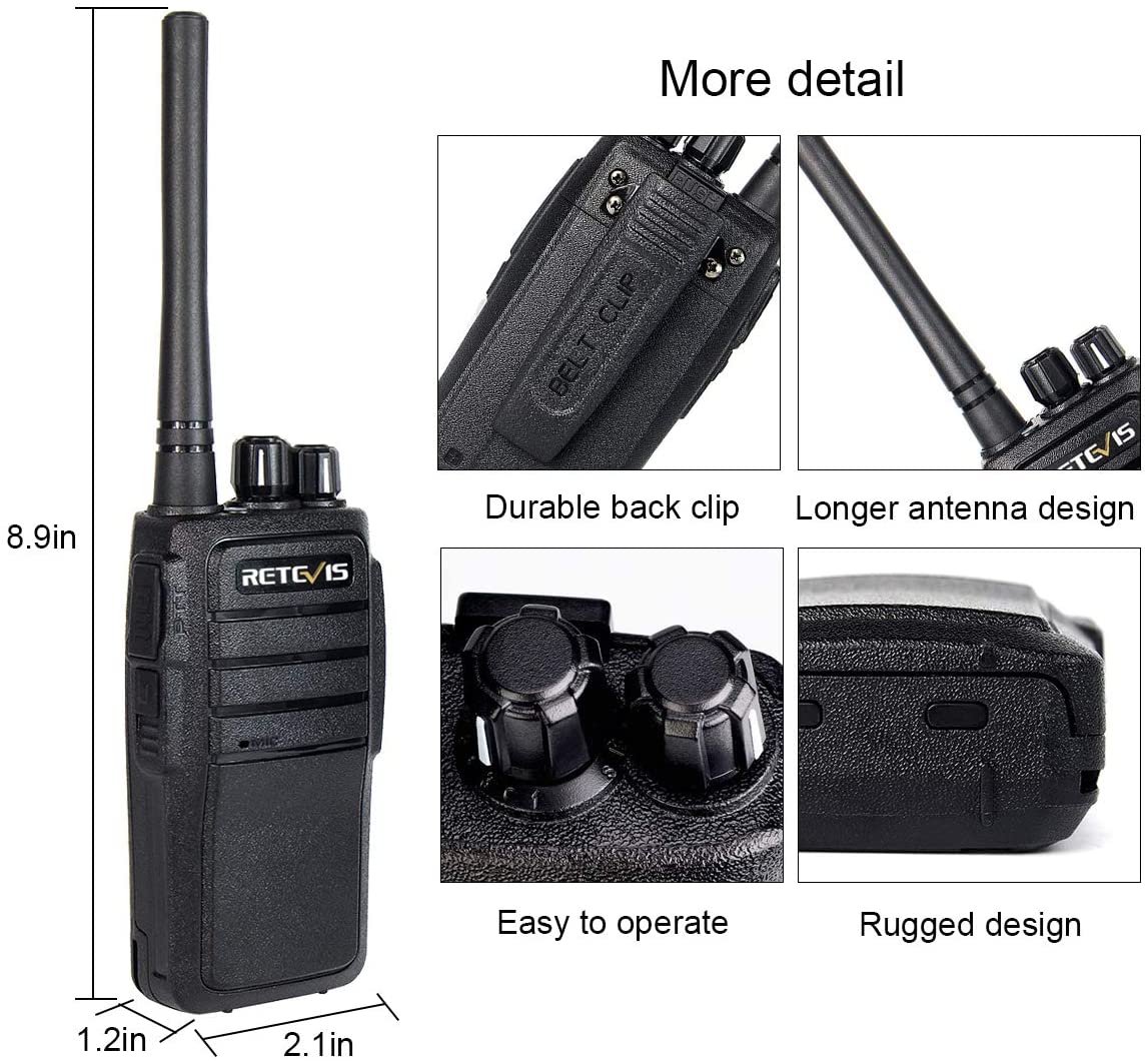RT21 Walkie Talkie for Adult Rechargeable, Way Radios and Earpieces  (Black,10 Pack)