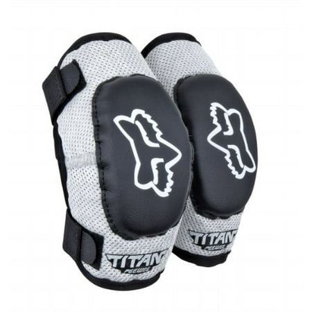 PeeWee Titan Adult Elbow Guard MotoX Motorcycle Body Armor - Black/Silver / PeeWee (ages 4-7), Comfortable so they'll wear it, protective for your peace of mind By Fox