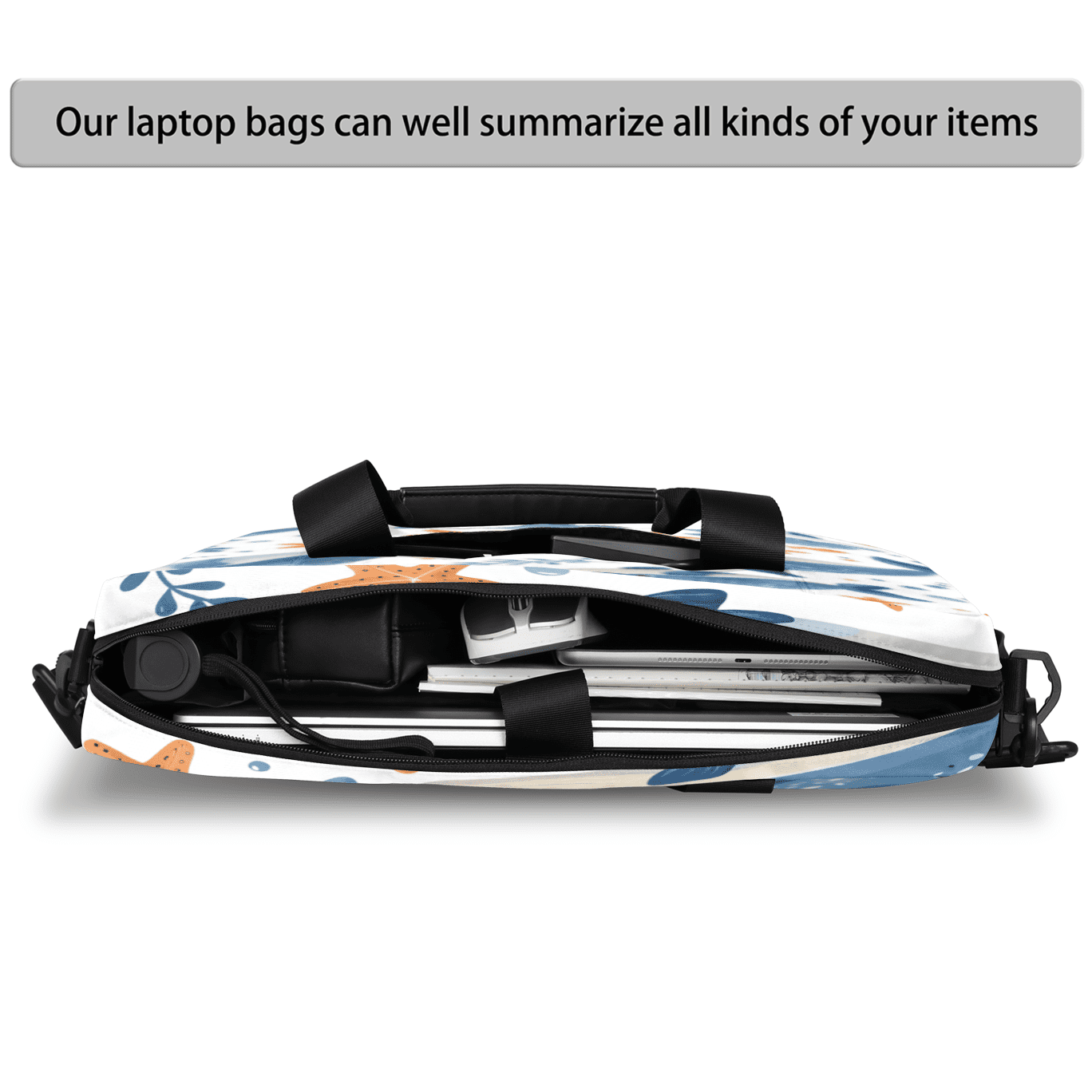 Herdesigns Dolphin Laptop Bag for Women Men, Computer Case Briefcase Messenger Bags, 15-15.6 inch Laptop Sleeve Shoulder Bag