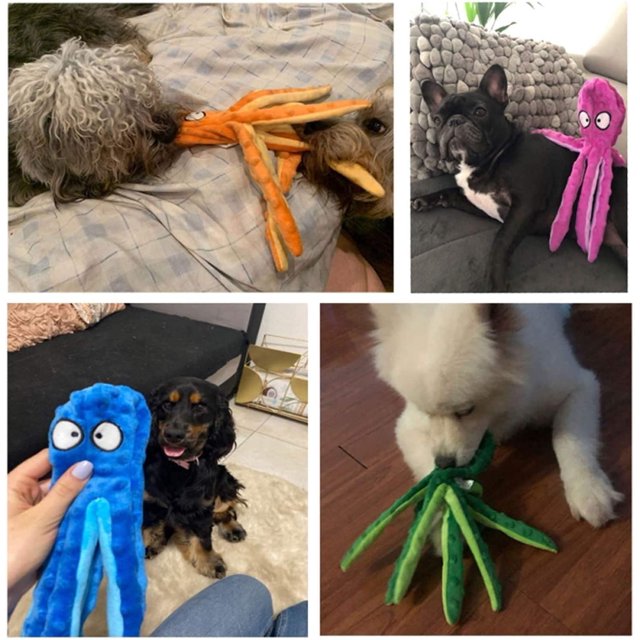 Paquete de 2 juguetes para perros chirriantes - Juguete chirriante - Juguete masticable para cachorros - Juguete de peluche relleno sin relleno, ZefeiWu 8390613091901