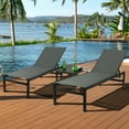 thumbnail image 5 of Kozyard Aluminum Outdoor Full Flat Chaise Lounge Recliner for Pools Patio Outdoor Lounging - Comfortable Patio Chair Poolside Lounger (Gray, 2 Pack), 5 of 7
