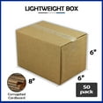 thumbnail image 2 of EcoSwift Brand Premium 8x6x6 Cardboard Boxes Mailing Packing Shipping Box Corrugated Carton 23 ECT, 8"x6"x6", Brown, 50-Pack, 2 of 6