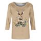 thumbnail image 4 of Xuyuer Ladies' Easter Print Round Neck Three Quarter Sleeve 3/4 Sleeve T-shirt Loose Tops Casual Loose Fit Crewneck T Shirts Tunic Tops, 4 of 5