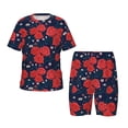 thumbnail image 1 of Fotbe Rose Flower Pijama Estampada de 2 Piezas para Niños – Ropa de Dormir de Manga Corta Cómoda para Niños y Niñas, Camiseta y Shorts de Algodón-Medium, 1 of 6