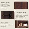 thumbnail image 5 of Aitjunz Over the Toilet Storage Cabinet, Modern Bathroom Organizer with 2 Fluted Doors, Adjustable Shelf and Open Storage Shelf, Freestanding Space Saver Cabinet for Small Bathroom, 5 of 7