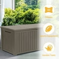 thumbnail image 4 of Uforic ﻿180 Gallon Resin Deck Box,Large Outdoor Storage box with Built-in Divide for Patio, Weatherproof and Lockable,Light Brown, 4 of 5