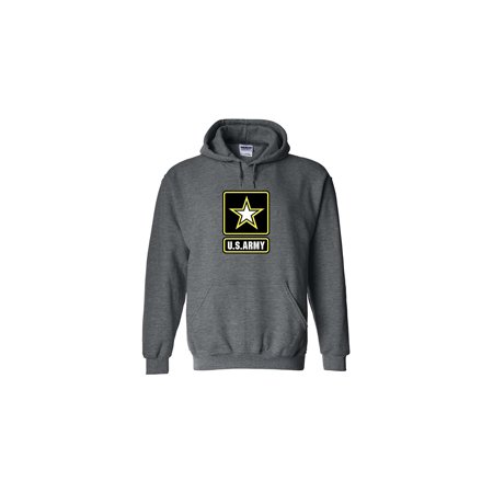 Army Logo Hooded Sweatshirt - Rogue River Tactical US Army Emblem Logo PT Hoodie United States Army Hooded Sweatshirt (XX-Large, Gray)