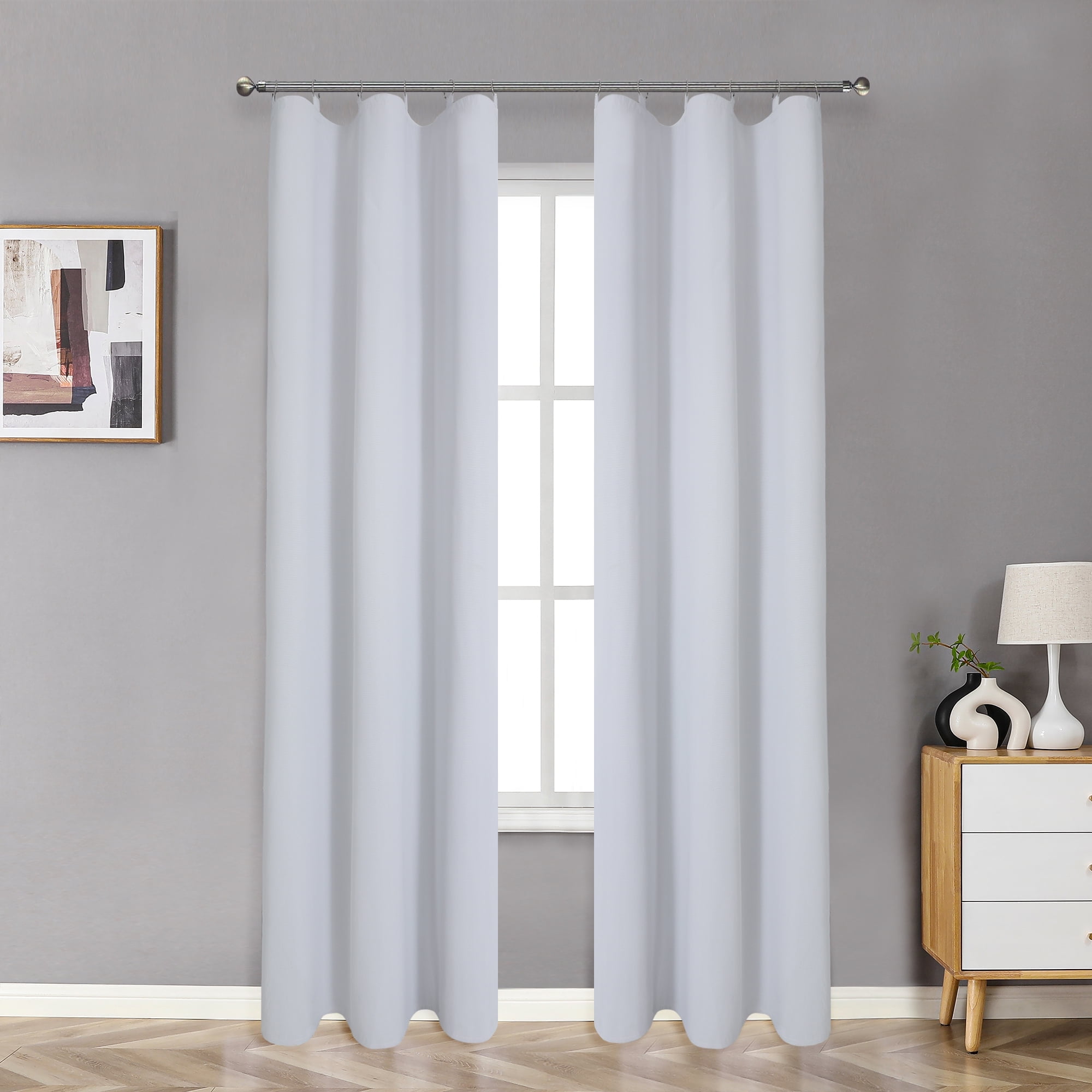 OVZME White Blackout Liner Curtains and Drapes, Keep Warming Black Out Energy Efficient Curtains, Thermal Curtains Liners for 92 inches Long Window 2 Panels set, 40"W x 92"L Per Panel