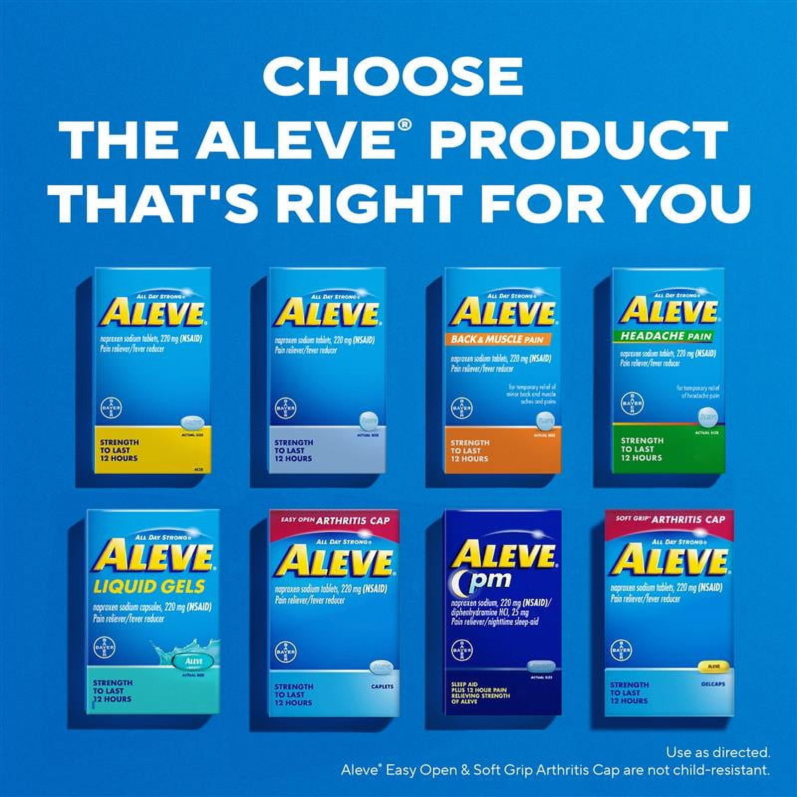 Aleve Liquid Gels Naproxen Sodium Pain Reliever, 80 Count