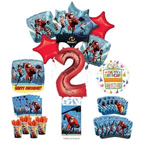 Incredibles 2 Party Supplies 2nd Birthday Balloon Bouquet