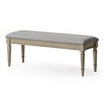 thumbnail image 1 of Maven Lane Elizabeth Traditional Upholstered Wooden Bench, Antiqued Grey Finish, 1 of 10