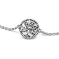 thumbnail image 4 of Women's Sterling Silver Sparkling Family Tree Cubic Zirconia Slider Bracelet For Charms, 4 of 4
