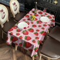 thumbnail image 2 of Red Strawberry Plants Fruit Dot Pink Pattern Rectangle Tablecloth 60"x102",Waterproof Polyester Rectangle Table Cloth, Wipeable Spillproof Polyester Tablecloth for Dining, Camping, Indoor and Outdoor, 2 of 6