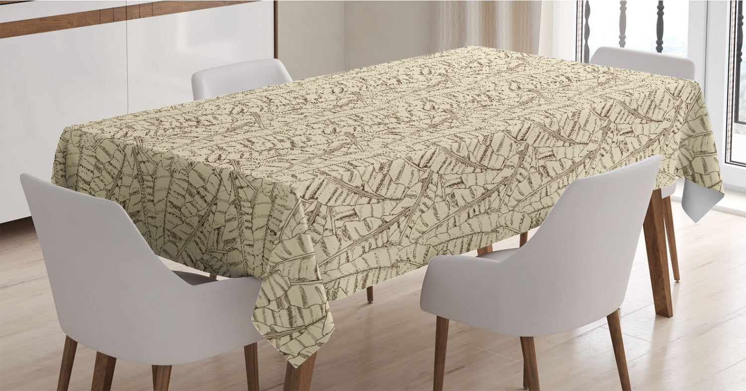 Earth Tones Banana Palm Leaves Muted Colors Forest Jungle Plants Illustration Beige and Brown 16 X 72 Ambesonne Exotic Table Runner Dining Room Kitchen Rectangular Runner