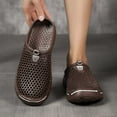 thumbnail image 1 of HNMKIU Slippers for Men and Women Fashion Solid Color Closed Toe Slides Comfortable Breathable Outdoor Home Shoes Lightweight Mens Summer Shoes Brown,41, 1 of 6