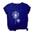 thumbnail image 3 of outfmvch t shirts for women fashion casual print short sleeves loose t-shirt womens tops shirts for women navy, 3 of 5