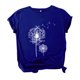 thumbnail image 2 of Gibobby Playera de Manga Corta con Cuello Redondo Camiseta suelta con cuello redondo para mujer, blusa informal corta a la moda con mangas, blusa para mujer(Marina,CH), 2 of 5
