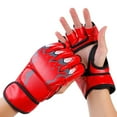 thumbnail image 6 of yotijar Half Finger Boxing Gloves MMA Gloves for Grappling Karate Fighting Muay Thai Red, 6 of 8