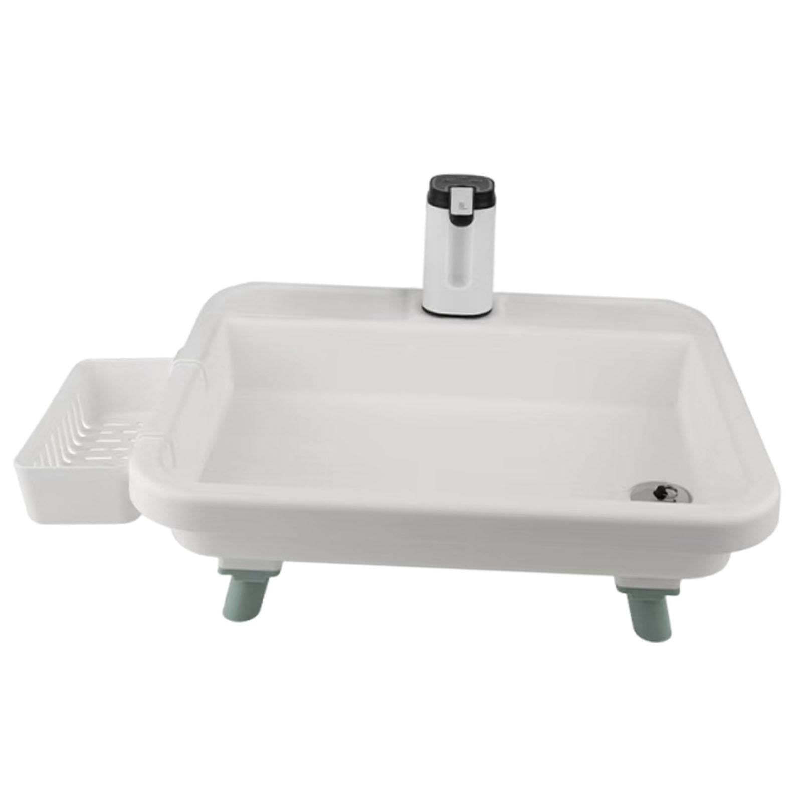 Axioma Outdoor Portable Sink Mobile Hand Wash Station Easy Setup Convenient with Electronic Faucet for Workshops Family Use Camping White