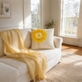 thumbnail image 3 of JWH 3D Handmade Aesthetic Decorative Canvas and Velvet Sunflower Accent Throw Pillow Covers Square 18x18inch Yellow, 3 of 13