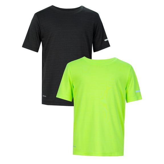 Athletic Works Boy's Short Sleeve Core Active T-Shirt 2-Pack, Sizes 4-18 & Husky