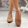 thumbnail image 2 of oqasdz Casual Shoes for Women Flat Shoes with Glitter Rhinestones Elegant Round Toe Low Heel Comfortable Everyday Style for Daily Wear Summer Outdoor, 2 of 7