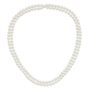 Majestik 8-9mm White Imitation Shell Pearl Hand Knotted Endless Necklace