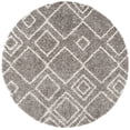 thumbnail image 3 of SAFAVIEH Arizona Basil Geometric Shag Area Rug, Brown/Ivory, 6'7" x 6'7" Round, 3 of 11