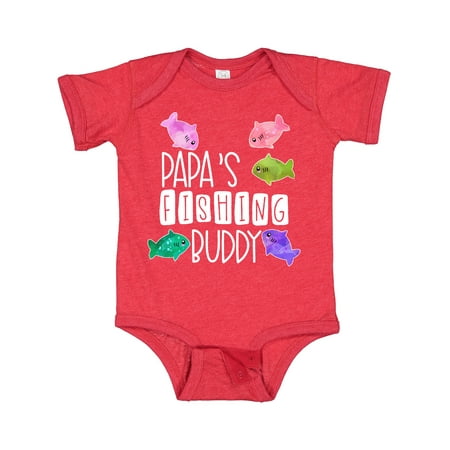 

Inktastic Papa s Fishing Buddy with Colorful Fish Gift Baby Boy or Baby Girl Bodysuit