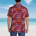 thumbnail image 4 of Yiaed Red Lips Kissing Print Hawaiian Shirt for Men Short Sleeve Button Down Shirts Beach Shirts for Men,XX-Large, 4 of 7
