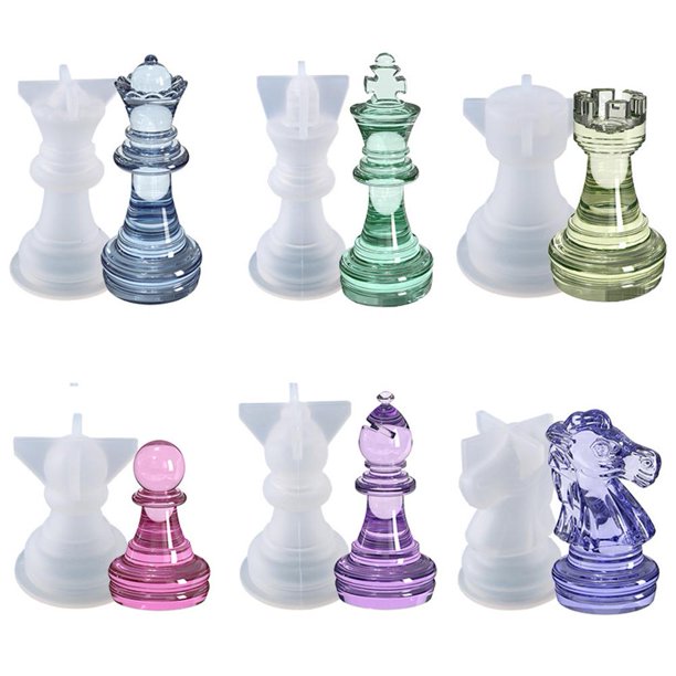Molde de piezas de ajedrez internacional 3D, molde de silicona para piezas de ajedrez DIY (reina)