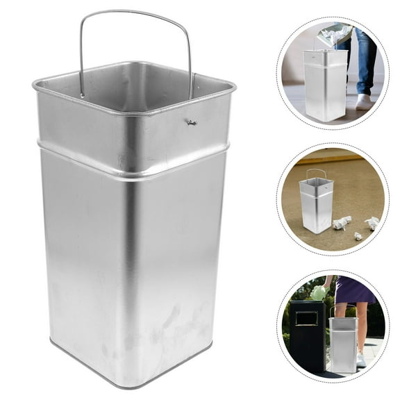 AURARMLET Outdoor Metal Garbage Can Bucket Trash Bin Container for Yard Set