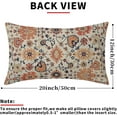 thumbnail image 4 of Navy Blue Orange Boho Lumbar Pillow Covers 12x20 Set of 2 Rustic Ethnic Carpet Pattern Vintage Floral Print Decorative Rectangle Throw Pillows Fall Farmhouse Cushion Case Decor for Couch Sofa Bed, 4 of 7