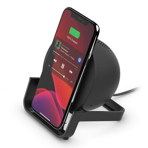 Belkin BOOSTCHARGE Wireless Charging Stand with Bluetooth Speaker, Black