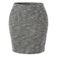 thumbnail image 6 of Agnes Orinda Women's Plus Size Tweed Skirt High Waisted Back Stretchy Wear-to-Work Pencil Skirt 2X Black, 6 of 7