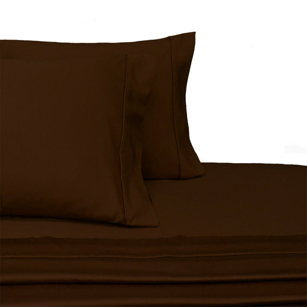 Luxury Attached Waterbed Sheets 100 Cotton 600 Thread Count Solid Queen Choco